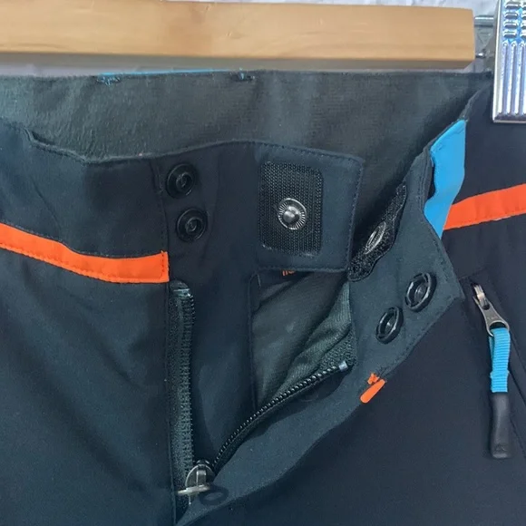 KJUS Waterproof Snowboard Ski Pants Blue Black Orange Kids Boys 6/116 Outdoor - Picture 6 of 13